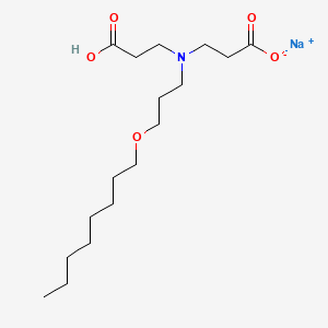 molecular formula C17H32NNaO5 B14495148 beta-Alanine, N-(2-carboxyethyl)-N-(3-(octyloxy)propyl)-, monosodium salt CAS No. 64972-18-5