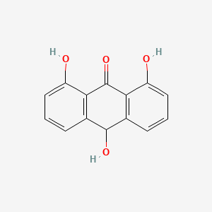 molecular formula C14H10O4 B14495225 9(10H)-Anthracenone, 1,8,10-trihydroxy- CAS No. 64817-79-4
