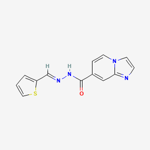 molecular formula C13H10N4OS B1449526 N'-[Thien-2-ylmethylene]imidazo[1,2-a]pyridine-7-carbohydrazide CAS No. 2197064-20-1