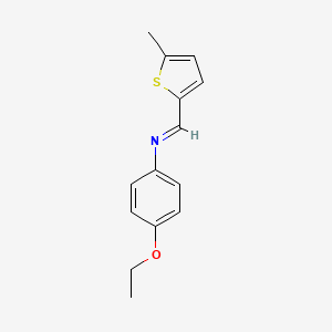molecular formula C14H15NOS B14495304 Benzenamine, 4-ethoxy-N-[(5-methyl-2-thienyl)methylene]- CAS No. 63961-33-1