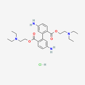 molecular formula C26H39ClN4O4 B14495317 Di-(beta-diethylaminoethyl)-5,5'-diaminodiphenate hydrochloride CAS No. 63992-38-1