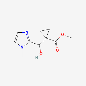 molecular formula C10H14N2O3 B1449535 methyl 1-[hydroxy(1-methyl-1H-imidazol-2-yl)methyl]cyclopropane-1-carboxylate CAS No. 1803586-77-7