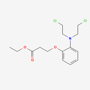 molecular formula C15H21Cl2NO3 B14495361 Ethyl 3-{2-[bis(2-chloroethyl)amino]phenoxy}propanoate CAS No. 64976-98-3