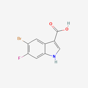 molecular formula C9H5BrFNO2 B1449539 5-bromo-6-fluoro-1H-indole-3-carboxylic acid CAS No. 1638772-16-3