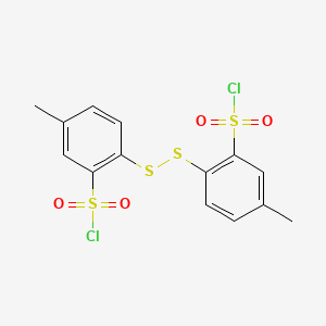 molecular formula C14H12Cl2O4S4 B14495397 Benzenesulfonyl chloride, 2,2'-dithiobis[5-methyl- CAS No. 63468-81-5