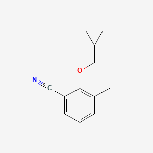 molecular formula C12H13NO B1449543 2-(Cyclopropylmethoxy)-3-methylbenzonitrile CAS No. 1369941-53-6