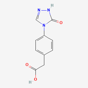 molecular formula C10H9N3O3 B1449544 [4-(5-oxo-1,5-dihydro-4H-1,2,4-triazol-4-yl)phenyl]acetic acid CAS No. 1695360-29-2