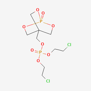molecular formula C9H16Cl2O8P2 B14495530 Phosphoric acid, bis(2-chloroethyl) (1-oxido-2,6,7-trioxa-1-phosphabicyclo[2.2.2]oct-4-yl)methyl ester CAS No. 63451-46-7
