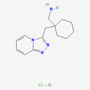 molecular formula C14H21ClN4 B1449556 ([1-([1,2,4]Triazolo[4,3-a]pyridin-3-ylmethyl)cyclohexyl]methyl)amine hydrochloride CAS No. 1986331-21-8