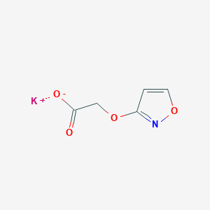 molecular formula C5H4KNO4 B1449560 Potassium 2-(1,2-oxazol-3-yloxy)acetate CAS No. 1803599-40-7
