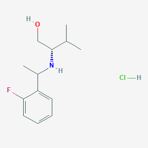 molecular formula C13H21ClFNO B1449566 (2S)-2-{[1-(2-fluorophenyl)ethyl]amino}-3-methylbutan-1-ol hydrochloride CAS No. 1807941-77-0