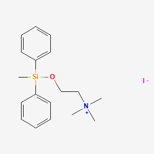 molecular formula C18H26INOSi B14495686 N,N,N-Trimethyl-2-{[methyl(diphenyl)silyl]oxy}ethan-1-aminium iodide CAS No. 65089-41-0