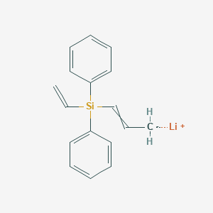 molecular formula C17H17LiSi B14495699 lithium;ethenyl-diphenyl-prop-1-enylsilane CAS No. 63453-05-4