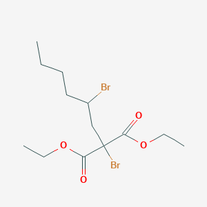 molecular formula C13H22Br2O4 B14495727 Diethyl bromo(2-bromohexyl)propanedioate CAS No. 63045-69-2