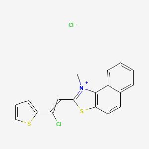 molecular formula C18H13Cl2NS2 B14495732 Naphtho(1,2-d)thiazolium, 2-(2-chloro-2-(2-thienyl)ethenyl)-1-methyl-, chloride CAS No. 63815-77-0