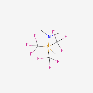 molecular formula C6H9F9NP B14495735 N,N,1-Trimethyl-1,1,1-tris(trifluoromethyl)-lambda~5~-phosphanamine CAS No. 64937-81-1