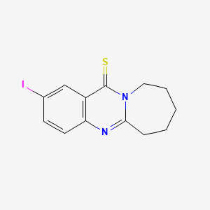 molecular formula C13H13IN2S B14495749 2-Iodo-7,8,9,10-tetrahydroazepino[2,1-b]quinazoline-12(6H)-thione CAS No. 65533-99-5