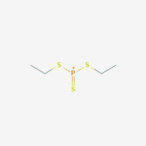 molecular formula C4H10PS3+ B14495751 Bis(ethylsulfanyl)(sulfanylidene)phosphanium CAS No. 63692-58-0
