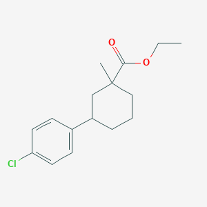 molecular formula C16H21ClO2 B14495759 Ethyl 3-(4-chlorophenyl)-1-methylcyclohexane-1-carboxylate CAS No. 64326-39-2