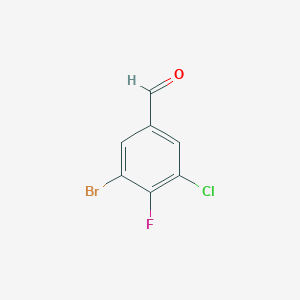 molecular formula C7H3BrClFO B1449576 3-Bromo-5-chloro-4-fluorobenzaldehyde CAS No. 1806058-19-4
