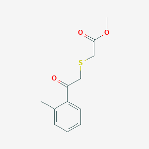 molecular formula C12H14O3S B14495779 Methyl {[2-(2-methylphenyl)-2-oxoethyl]sulfanyl}acetate CAS No. 63988-12-5