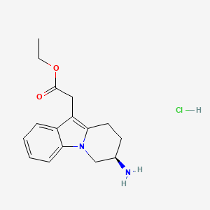 molecular formula C16H21ClN2O2 B1449580 (S)-Ethyl (7-amino-6,7,8,9-tetrahydro-pyrido-[1,2-a]indol-10-yl)acetate hydrochloride CAS No. 1360470-80-9