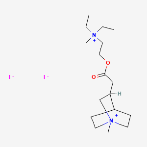 molecular formula C17H34I2N2O2 B14495803 Quinuclidinium, 3-(carboxymethyl)-1-methyl-, iodide, ester with diethyl(2-hydroxyethyl)methylammonium iodide CAS No. 63716-86-9