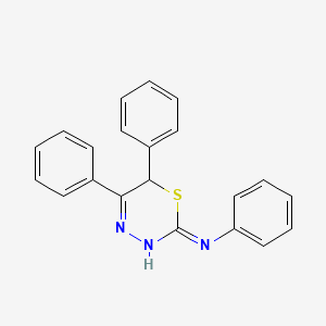 molecular formula C21H17N3S B14495825 N,5,6-Triphenyl-6H-1,3,4-thiadiazin-2-amine CAS No. 63633-60-3