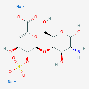 molecular formula C12H17NNa2O13S B1449583 disodium;(2R,3R,4S)-2-[(2R,3S,4R,5R)-5-amino-4,6-dihydroxy-2-(hydroxymethyl)oxan-3-yl]oxy-4-hydroxy-3-sulfonatooxy-3,4-dihydro-2H-pyran-6-carboxylate CAS No. 136098-01-6