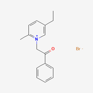 molecular formula C16H18BrNO B14495834 5-Ethyl-2-methyl-1-(2-oxo-2-phenylethyl)pyridin-1-ium bromide CAS No. 64167-95-9