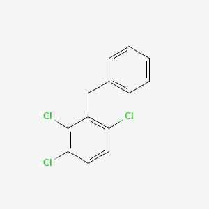 molecular formula C13H9Cl3 B14495941 Benzene, 1,2,4-trichloro-3-(phenylmethyl)- CAS No. 64543-51-7