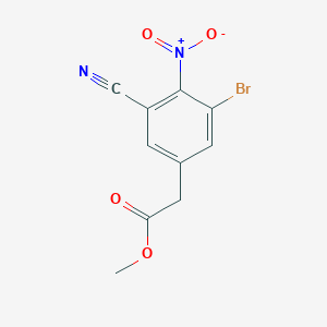 molecular formula C10H7BrN2O4 B1449595 Methyl 3-bromo-5-cyano-4-nitrophenylacetate CAS No. 1805521-76-9
