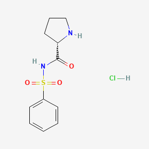 molecular formula C11H15ClN2O3S B1449598 N-(Phenylsulfonyl)-l-prolinamide hydrochloride CAS No. 1026778-29-9