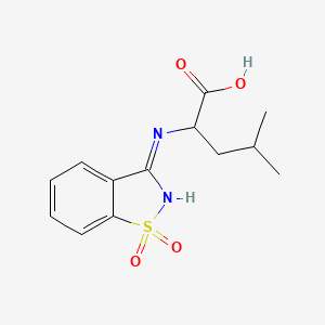 2-[(1,1-Dioxo-1,2-benzothiazol-3-yl)amino]-4-methylpentanoic acid