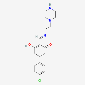 5-(4-Chlorophenyl)-2-{[(2-piperazin-1-ylethyl)amino]methylene}cyclohexane-1,3-dione