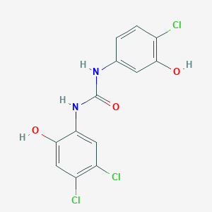 molecular formula C13H9Cl3N2O3 B14496128 N-(4-Chloro-3-hydroxyphenyl)-N'-(4,5-dichloro-2-hydroxyphenyl)urea CAS No. 63348-29-8