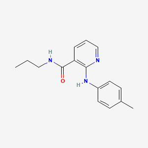 molecular formula C16H19N3O B14496179 Nicotinamide, N-propyl-2-(p-toluidino)- CAS No. 65423-29-2