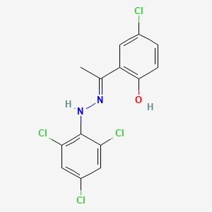 molecular formula C14H10Cl4N2O B1449623 1-(5-Chloro-2-hydroxyphenyl)ethanone (2,4,6-trichlorophenyl)hydrazone CAS No. 219315-22-7