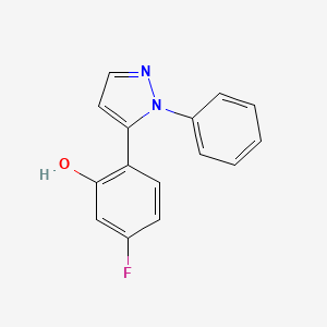 molecular formula C15H11FN2O B1449625 5-Fluoro-2-(1-phenyl-1H-pyrazol-5-yl)phenol CAS No. 876950-40-2