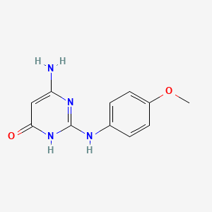 molecular formula C11H12N4O2 B1449627 6-amino-2-[(4-methoxyphenyl)amino]pyrimidin-4(3H)-one CAS No. 500861-70-1