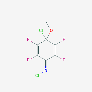 molecular formula C7H3Cl2F4NO B14496487 N-(4-Chloro-2,3,5,6-tetrafluoro-4-methoxycyclohexa-2,5-dien-1-ylidene)hypochlorous amide CAS No. 63995-39-1