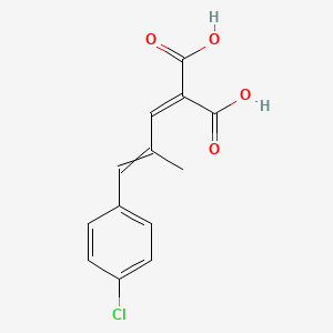 molecular formula C13H11ClO4 B14496505 [3-(4-Chlorophenyl)-2-methylprop-2-en-1-ylidene]propanedioic acid CAS No. 63344-49-0