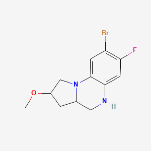 molecular formula C12H14BrFN2O B1449653 8-bromo-7-fluoro-2-methoxy-1H,2H,3H,3aH,4H,5H-pyrrolo[1,2-a]quinoxaline CAS No. 1706965-72-1