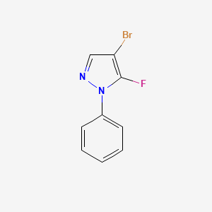 molecular formula C9H6BrFN2 B1449654 4-bromo-5-fluoro-1-phenyl-1H-pyrazole CAS No. 1690786-74-3