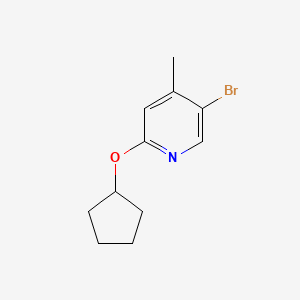 molecular formula C11H14BrNO B1449663 5-Bromo-2-(cyclopentyloxy)-4-methylpyridine CAS No. 1289156-43-9