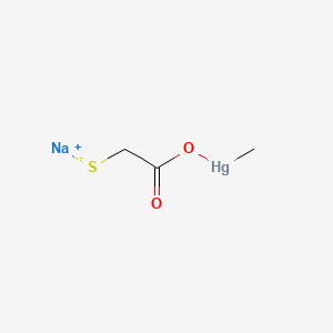 molecular formula C3H5HgNaO2S B14496650 Mercurate(1-), (mercaptoacetato(2-)-O,S)methyl-, sodium CAS No. 64048-07-3