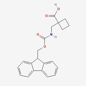 molecular formula C21H21NO4 B1449666 1-[(Fmoc-amino)methyl]cyclobutanecarboxylic acid CAS No. 1550436-68-4