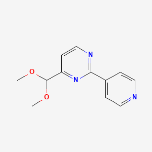 molecular formula C12H13N3O2 B1449667 4-(Dimethoxymethyl)-2-pyridin-4-ylpyrimidine CAS No. 1546816-35-6