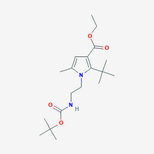 molecular formula C19H32N2O4 B1449677 叔丁基 2-(2-叔丁基-3-乙氧羰基-5-甲基-1H-吡咯-1-基)乙基氨基甲酸酯 CAS No. 1227955-03-4