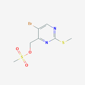 molecular formula C7H9BrN2O3S2 B1449685 (5-Bromo-2-(methylthio)pyrimidin-4-yl)methyl methanesulfonate CAS No. 1481616-19-6